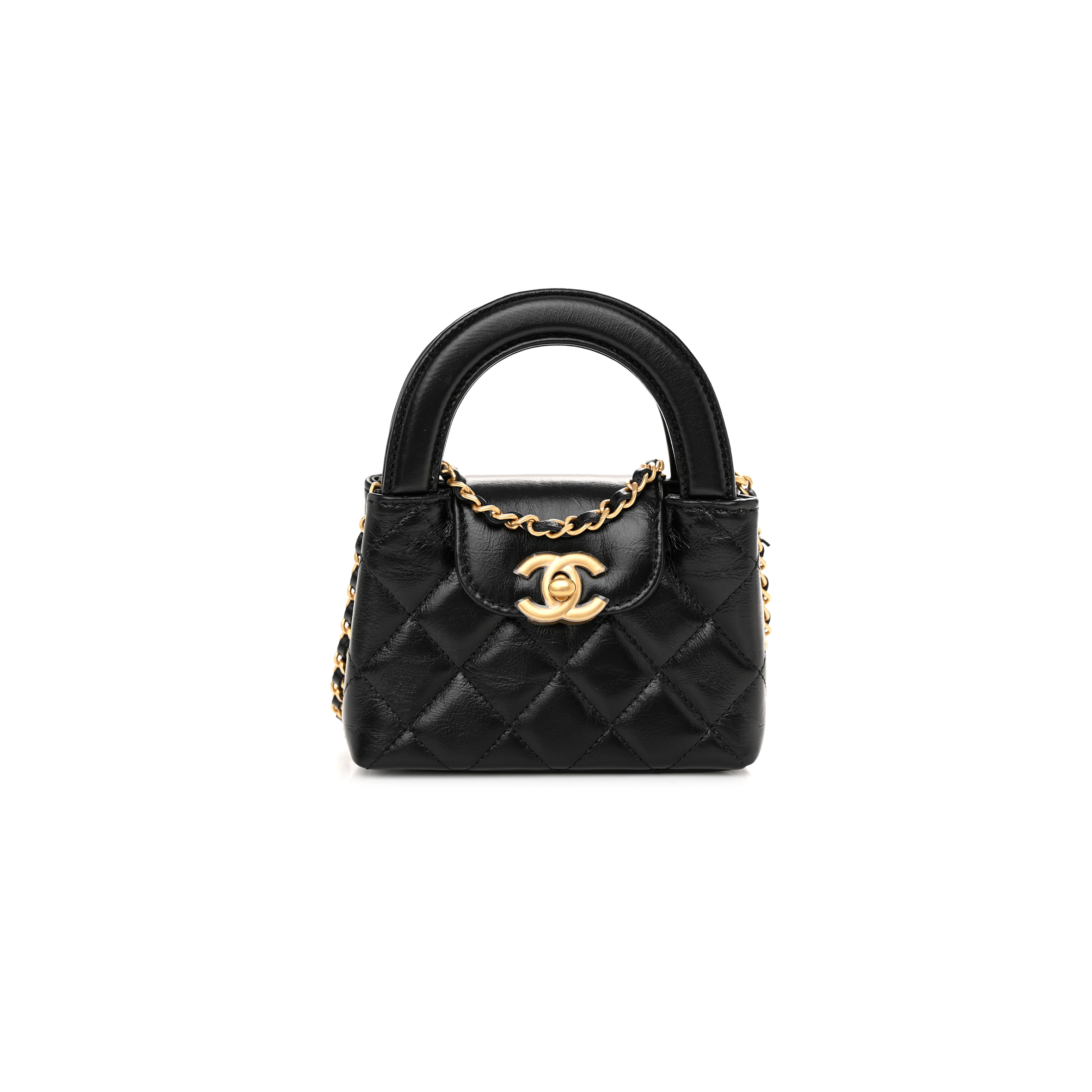 CHANEL MASTER SHINY AGED CALFSKIN QUILTED KELLY MINI NANO SHOPPER AP3435 (12.5*8*4cm)